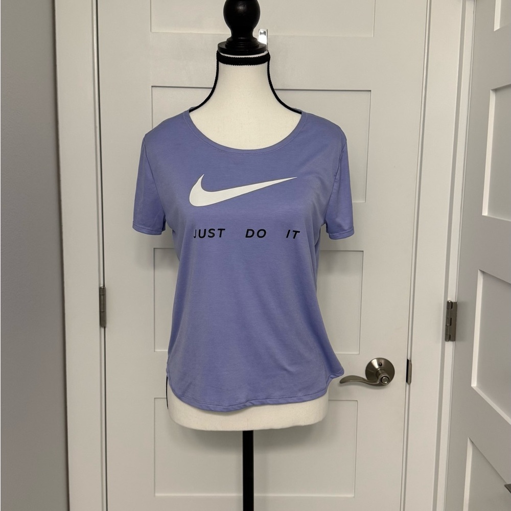 Nike Blue and Purple Fitted Short Sleeve Tee
